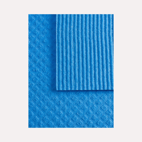 Muster und Prägung der Schwammtücher in blau
